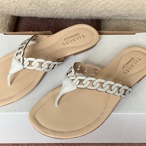 *NEW* Talbots Carisa Bone Leather Sandals Flats Fl